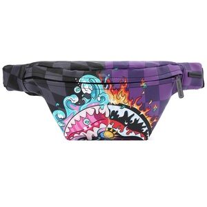 Sprayground Purple Black Graphic Shark Belt Bag